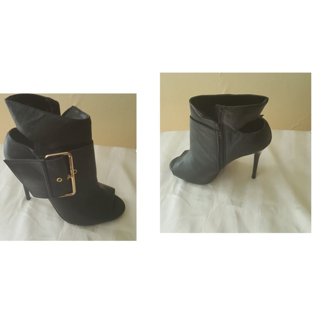 Peeptoe Buckle Bootie_Sz 8